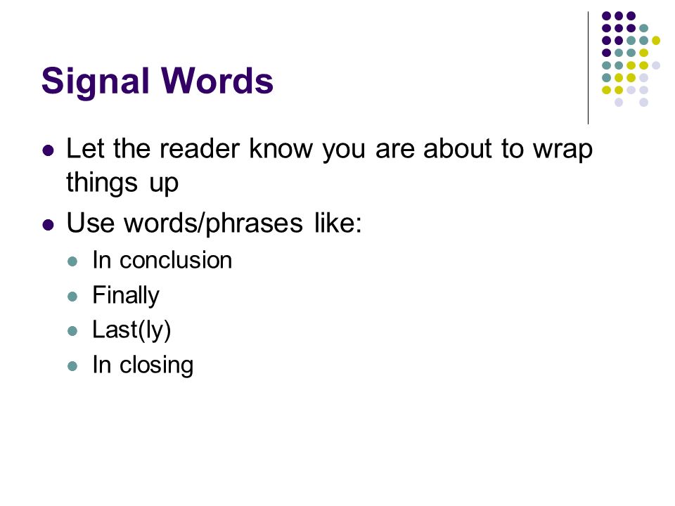Essay writing signal words